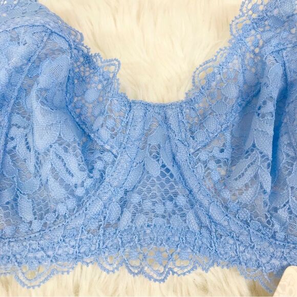INTIMATELY FREE PEOPLE Maya Blue Lace Convertible Balconette Bra Underwire‎ New - Picture 3 of 15